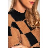 Fenzy Pulover S Karo Uzorkom Salanilla, Crna I Boja Deve | shoptok.hr