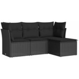  4-dijelni set vrtnih sofa od poliratana s jastucima crni | shoptok.hr