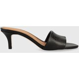 Tommy Hilfiger Usnjeni natikači TH ELEVATED MID HEEL ženski, črna barva, FW0FW07453 | Shoptok.si