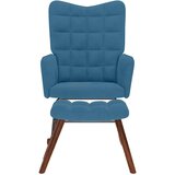  Stolica za ljuljanje s osloncem za noge plava baršunasta | shoptok.hr