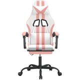  Okretna igraća stolica s osloncem umjetna koža bijelo-ružičasta | shoptok.hr