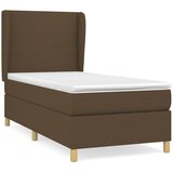  Krevet s oprugama i madracem tamnosmeđi 90 x 190 cm od tkanine | shoptok.hr