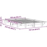  Okvir kreveta bez madraca 135 x 190 cm od masivne borovine | shoptok.hr