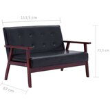 vidaXL 2-dijelni set sofa od umjetne kože crni | shoptok.hr