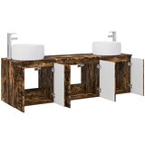  Set ormarića za kupaonicu 3 kom. Dimljeni hrast Smeđa 49,5 x 44,5 x 66 cm | shoptok.hr