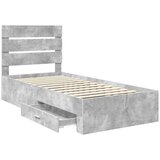vidaXL Konstrukcija postelje Betonsko siva 90 x 190 cm Konstruiran les, (5000113695) | Shoptok.si