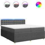 Maison Chic Box spring postelja - Vzmetna postelja z vzmetnico temno siva 200x200 cm blago SL11326, (21904966) | Shoptok.si