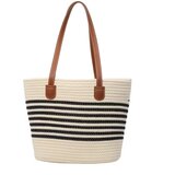 INF Velika slamnata torba za na plažo v francoskem stilu Beige, (21684506) Cene