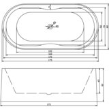 Sanotechnik Samostojeća kada Liverpool (D x Š x V: 170 cm x 80 mm x 80 cm, Sanitarni akril, Bijela) | shoptok.hr