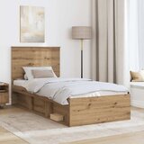  Krevetna konstrukcija Umjetnička hrastovina 90 x 200 cm | shoptok.hr