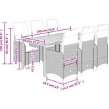  7-dijelni vrtni bistro set od poliratana s jastucima sivi | shoptok.hr