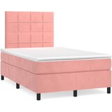  Krevet s oprugama i madracem ružičasti 120 x 190 cm baršunasti | shoptok.hr