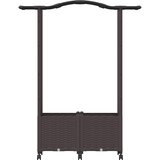  Povišeni krevet s mrežom i krovom Smeđa 125 x 40 x 144 cm PP - Smeđa 125 x 40 x 148 cm s krovom u obliku lukova (2 bočna mreža) | shoptok.hr