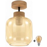 Brilagi LED plafonski luster R GLASS 1xE27/60W/230V fi 14 cm hrast/dimljeno bež Cene