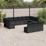  13-dijelni set vrtnih sofa s jastucima poliratan crni | shoptok.hr