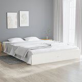 Maison Chic Posteljni okvir - Dvoposteljna postelja - Zakonska postelja bel iz trdnega lesa 150x200 cm-J10192, (21764837) | Shoptok.si