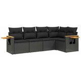  5-dijelna vrtna garnitura od poliratana s jastucima crna 62 x 62 x 69 cm | Shoptok.si