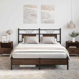 vidaXL Posteljni okvir brez vzmetnice rjavi hrast 150x200 cm inž. les | Shoptok.si