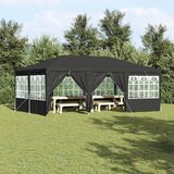 vidaXL Šotor za zabave z 10 stranskimi stenami Antracit 6x4 m PE | Shoptok.si