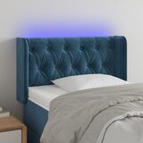 vidaXL LED posteljno vzglavje temno modro 83x16x78/88 cm žamet | Shoptok.si