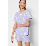 Trendyol Pajama Set - Purple - Graphic Cene