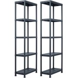  Stalci za pohranu 2 kom crni 125 kg 60 x 30 x 180 cm plastični | shoptok.hr