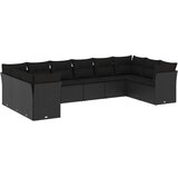  10-dijelni set vrtnih sofa s jastucima crni od poliratana Crna 62 x 62 x 69 cm | Shoptok.si
