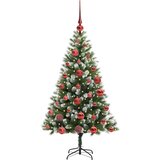 vidaXL Umjetna jelka s pantenom i pahuljicama Zelena i bijela 120 cm | shoptok.hr