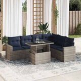  7-dijelni set vrtnih sofa od poliratana s jastucima crni bagrem | shoptok.hr