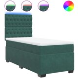 vidaXL Box spring postelja z vzmetnico temno zelena 80x200 cm žamet, (21310111) | Shoptok.si