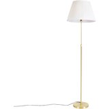 QAZQA Stoječa svetilka zlata / medenina s plisirano kremo 45 cm - Parte Cene