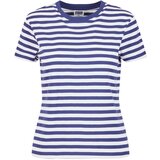 Urban Classics Women's basic striped T-shirt white/navy blue Cene