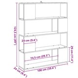 Ormarić za knjige/Sobna pregrada staro drvo 100x24x124,5 cm | shoptok.hr