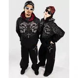 Decimation Hood Pulover s kapuco black lava wash