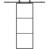  Klizna vrata s priborom crna 76 x 205 cm od ESG stakla | shoptok.hr