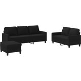  Sedežna garnitura z blazinami 3-delna črno blago, (20926086) | Shoptok.si