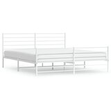 The Living Store Kovinski posteljni okvir z vzglavjem in vznožjem bel 183x213 cm - Posteljni Okvir, (21530093) | Shoptok.si