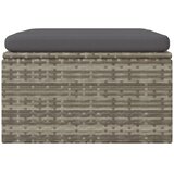  Vrtni tabure s jastukom sivi 55 x 55 x 30 cm od poliratana | shoptok.hr