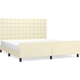  Okvir za krevet s uzglavljem krem 160x200 cm od umjetne kože | Eponuda.com