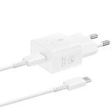 Samsung Hišni polnilec Original Samsung - 25W GaN s kablom USB-C na USB-C - EP-T2510XWEGEU - bel | Shoptok.si