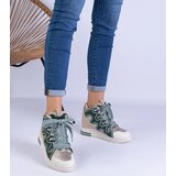 Gemre Green sneakers with thick laces and glitter Gralina | Shoptok.si