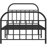  Metalni okvir kreveta uzglavlje i podnožje crni 107x203 cm | shoptok.hr
