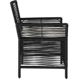  Zunanja stolica z blazino 2 pcs Črna in krem poli ratan, (5000272991) | Shoptok.si