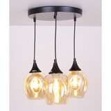 Candellux luster/visilica-aspa viseća lampa crna 3X40W E27 smedja abažur