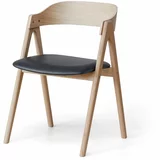 Hammel Furniture Blagovaonska stolica crna/prirodna koža Mette -
