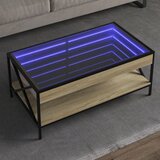 vidaXL Stolić s beskonačnim LED svjetlima boja hrasta 90x50x38 cm Cijene