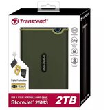 Transcend HDD EXT 2TB 25M3G, 2,5", USB 3.1/3.0, vojaško zelen TS2TSJ25M3G | Shoptok.si