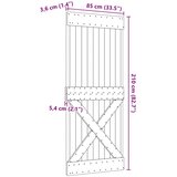  Vrata NARVIK Prirodna 85 x 210 cm Čvrsta borovina - Prirodna 85 x 210 cm križni dizajn | shoptok.hr