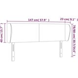 vidaXL Uzglavlje s ušima tamnosivi 147x23x78/88 cm od tkanine | shoptok.hr