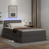  Krevet s prostorom za pohranu s LED-om Siva 120 x 190 cm | shoptok.hr